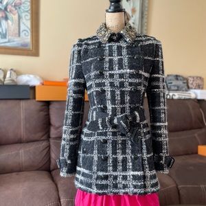 Burberry classic plaid with embellished collar Pea Coat